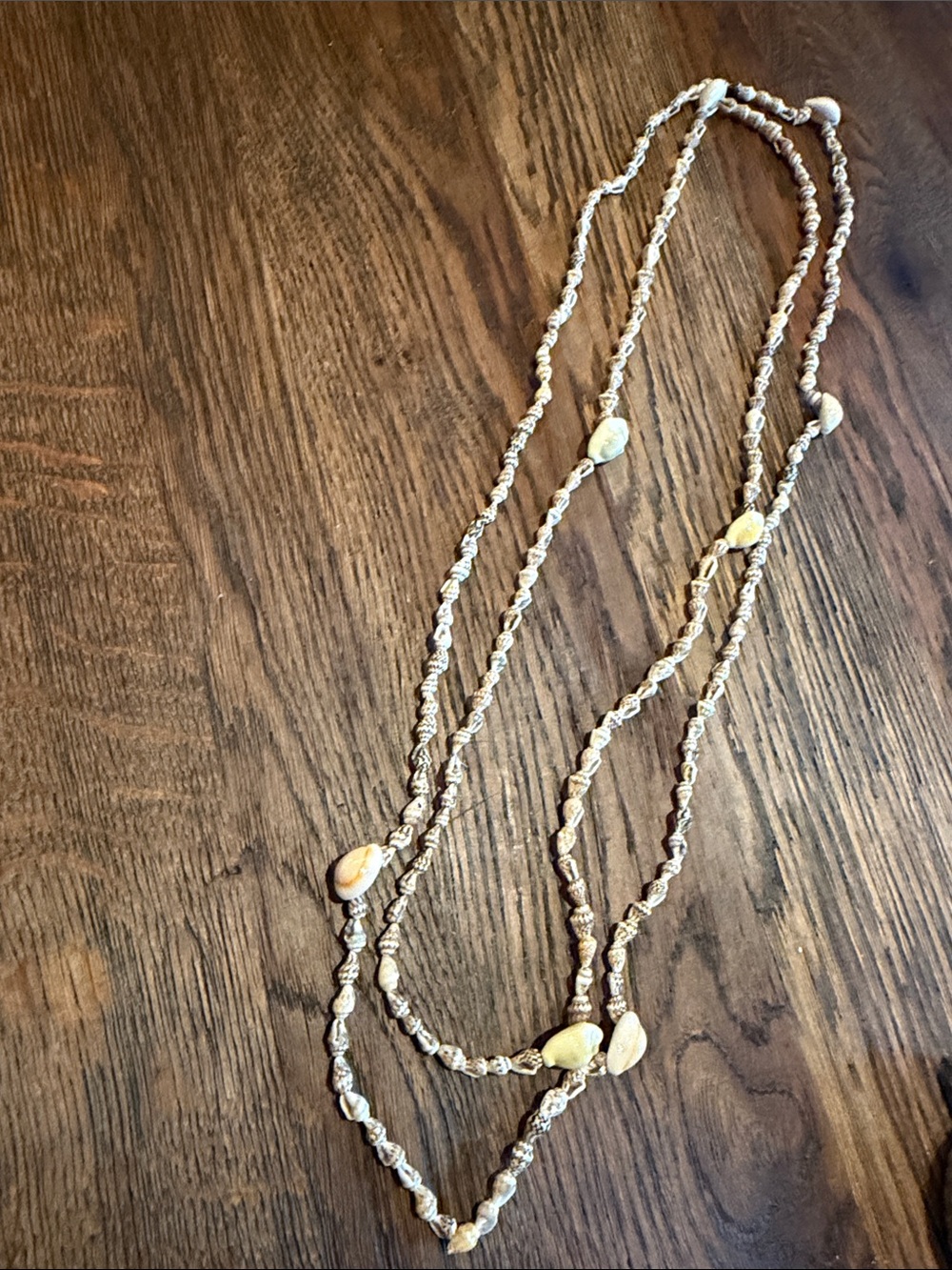 Shell Bead Long Necklace - Natural Cream